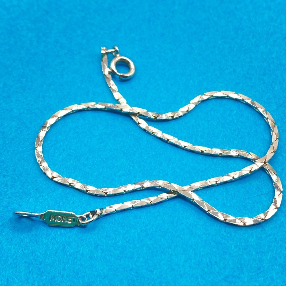 MONET Silver Tone Chain Bracelet 9” Unisex